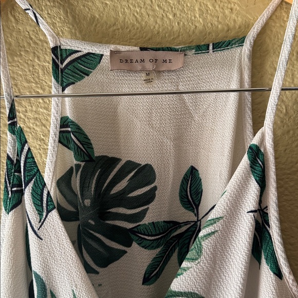Elegant White and Green Leaf Print Maxi Dress - Picture 6 of 8